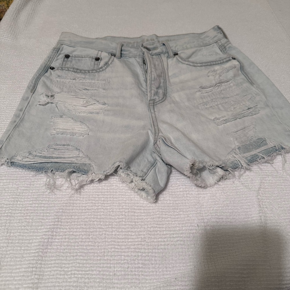 Distressed Light Gray Women's Shorts